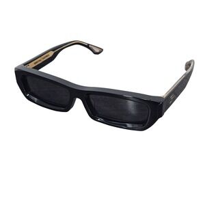 James Oro Collection III Sunglasses Black Rectangular Gold Hardware with Case